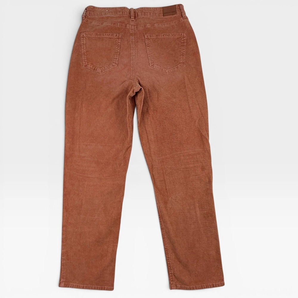 AMERICAN EAGLE Mom Straight Corduroy Jeans Womens 12 Long Rust High Rise Casual - Picture 5 of 10